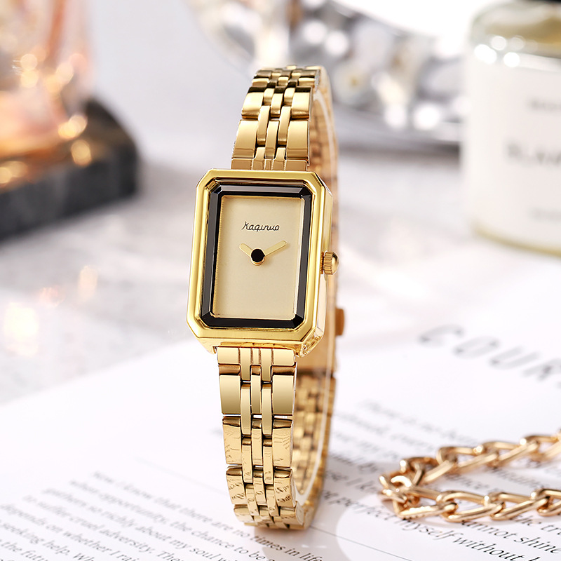 New gold antique style steel strip women's watch, women's watch, student foreign trade cross-border Guangzhou watch, light luxury and high-end feel