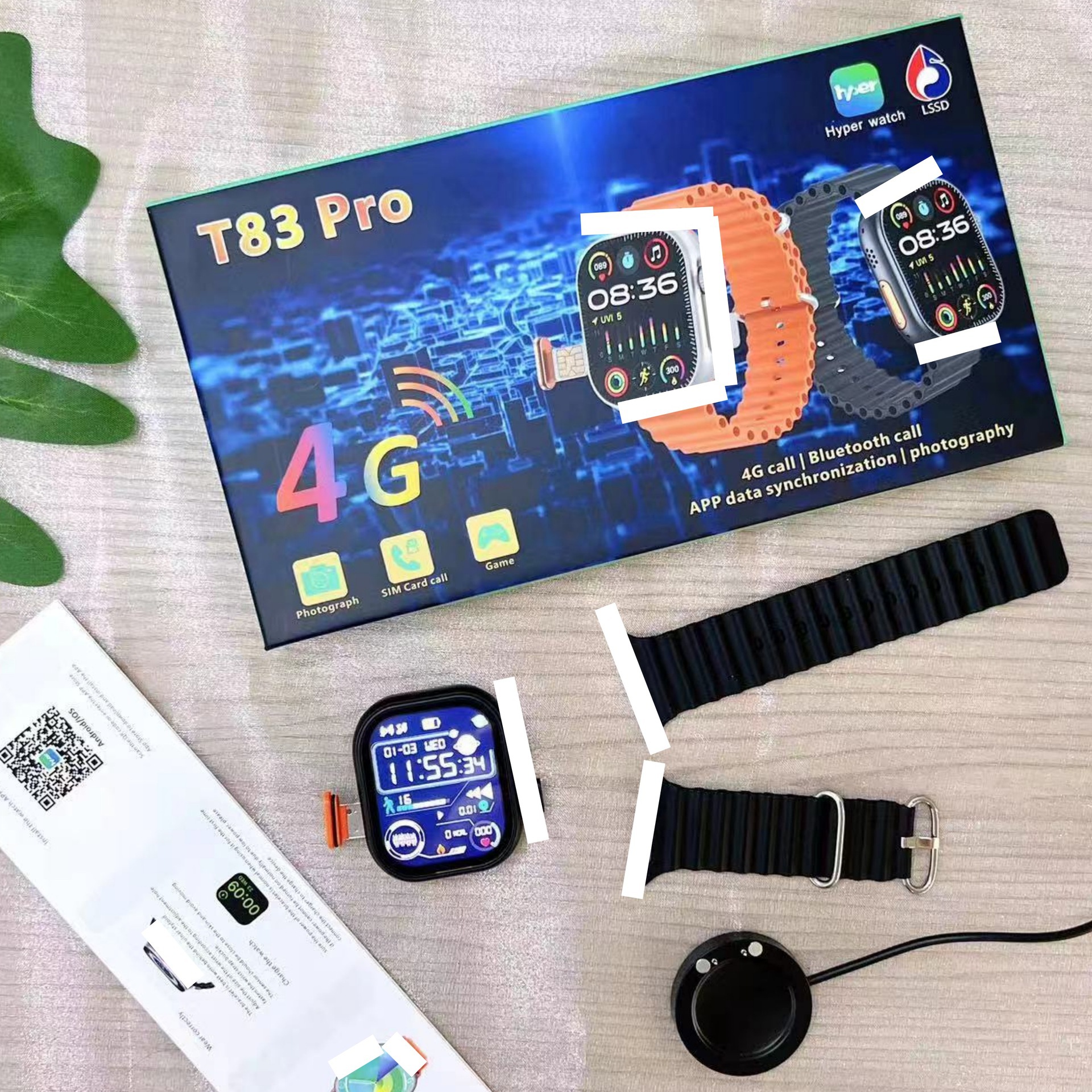 T83 PRO smartwatch supports inserting SIM card, global 4G call, health message reminder, sports watch
