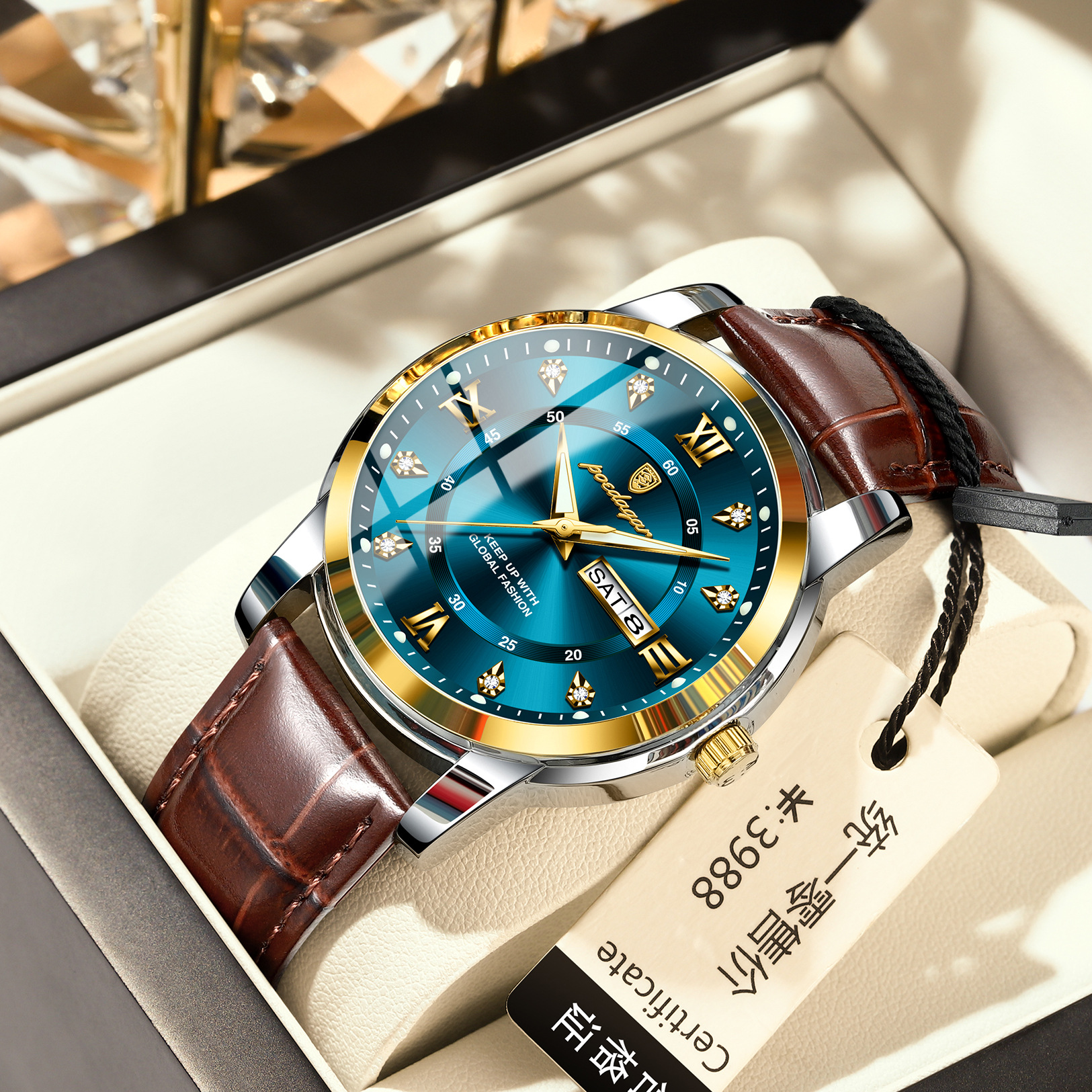 Swiss brand belt style men's watch, new luminous watch for male students, live broadcast of popular foreign trade models, one piece dropshipping