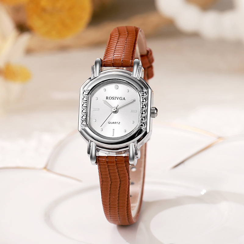 2025 New Fashionable Retro Women's Watch, Female Style, Elegant Student Style, Wine Barrel Shaped Quartz Women's Watch, Explosive Style