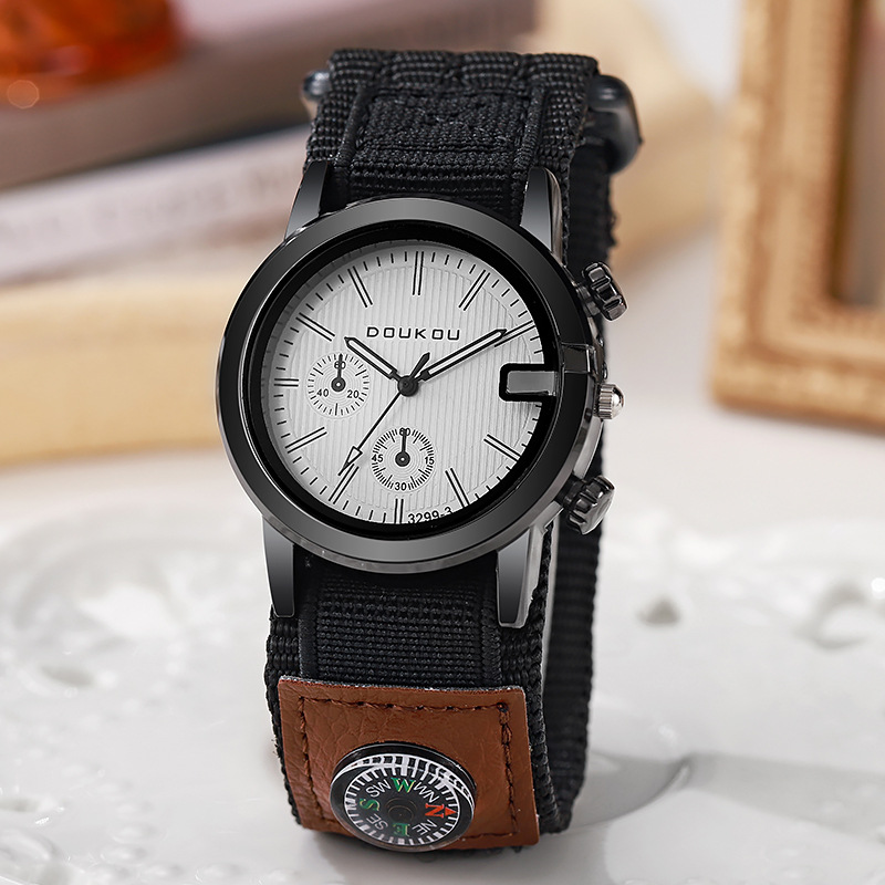 New Compass Men's Watch Men's Personalized Adhesive Canvas Strap Men's Watch Female Student Personalized Sports Quartz Watch