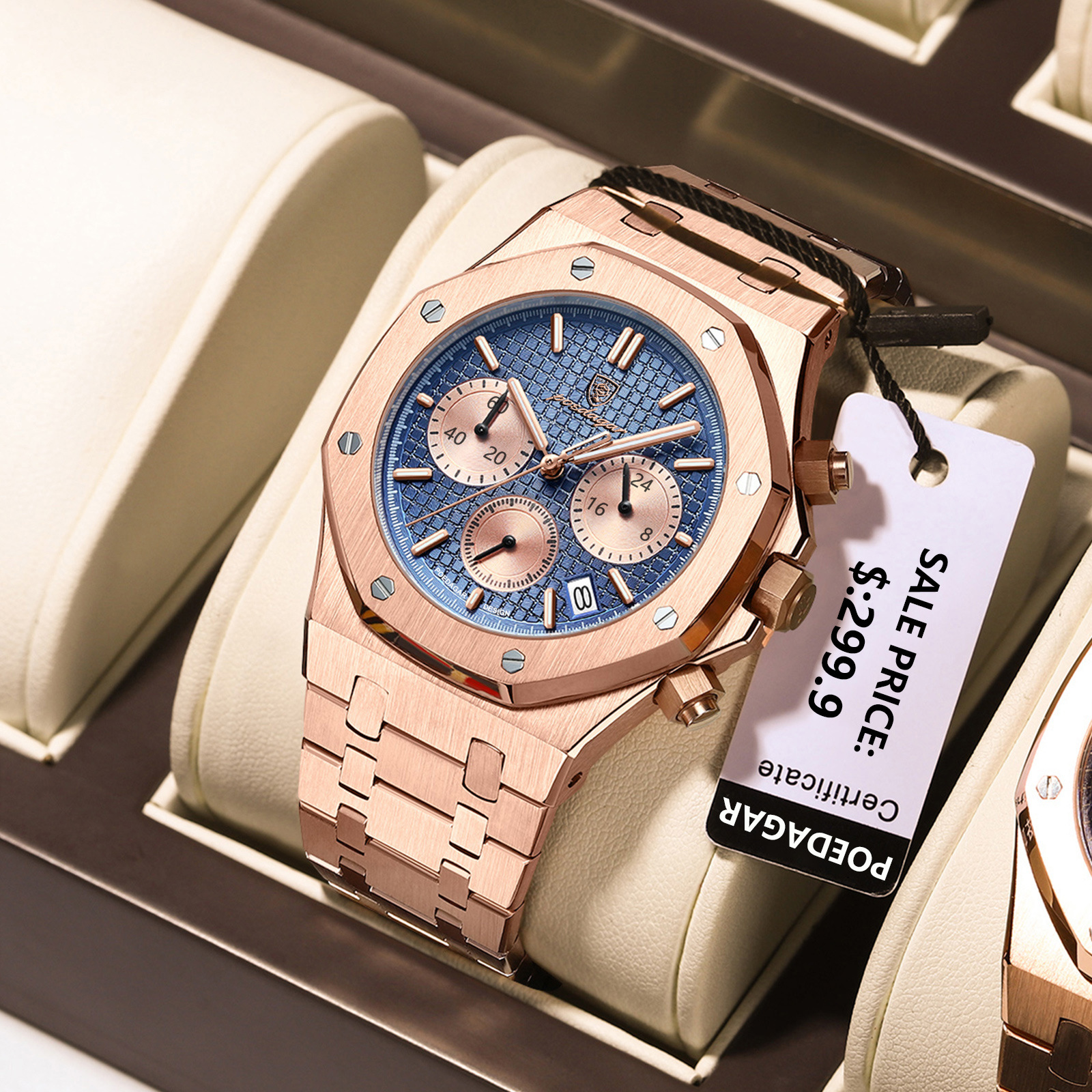 Swiss brand's new multifunctional quartz men's watch trend watch live broadcast foreign trade hot item dropshipping