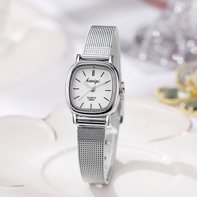 Fashion small square women's watch mesh belt women's watch student party simple niche exam women's watch wholesale