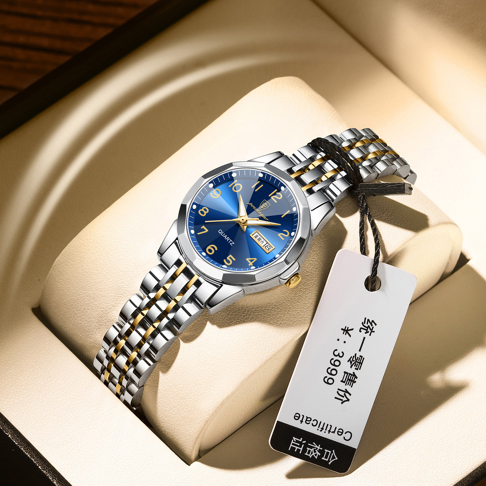 Swiss brand waterproof new women's watch, dual calendar quartz watch, women's live broadcast, foreign trade hot item, one piece dropshipping