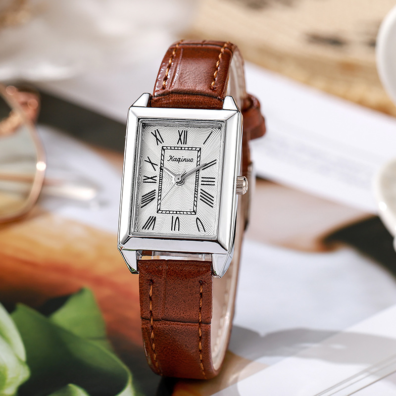 Fashion New Style Women's Watch Square Plate Roman Student Party Exam Quartz Watch High End Explosive