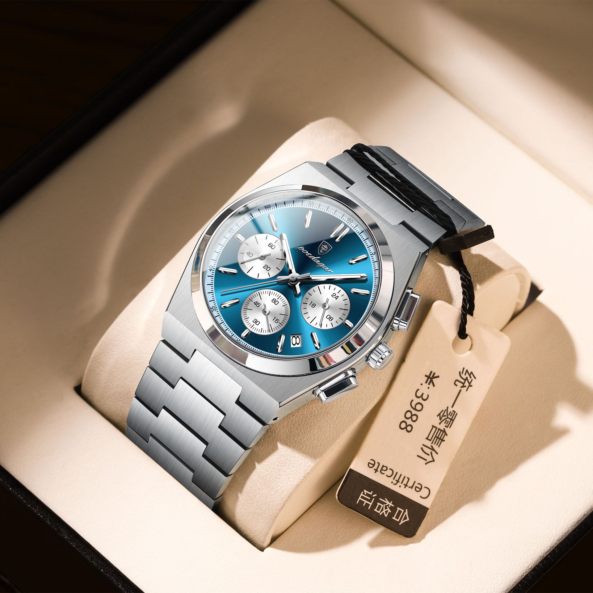 Swiss brand men's watch waterproof multifunctional luminous ultra-thin quartz watch live broadcast foreign trade hot item, one piece dropshipping