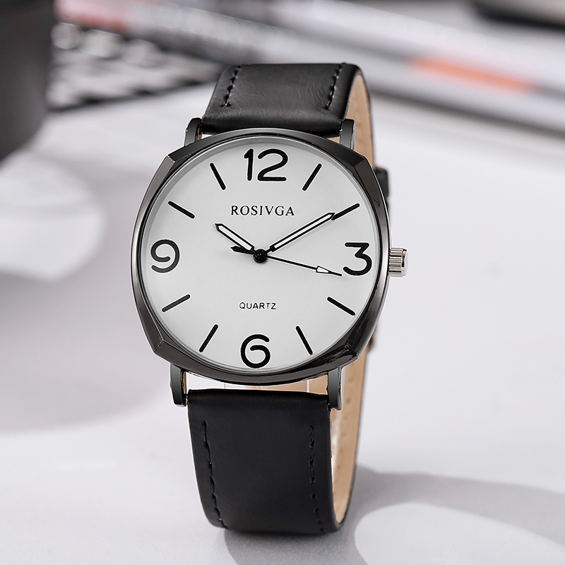 New student men's watch, men's fashion genuine, large dial electronic quartz watch, large numbers, clear and high-end feel