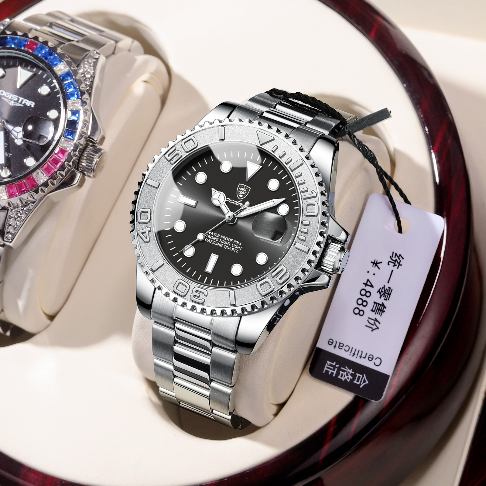 Swiss brand men's watch waterproof night light fashion new quartz watch live broadcast foreign trade hot item dropshipping