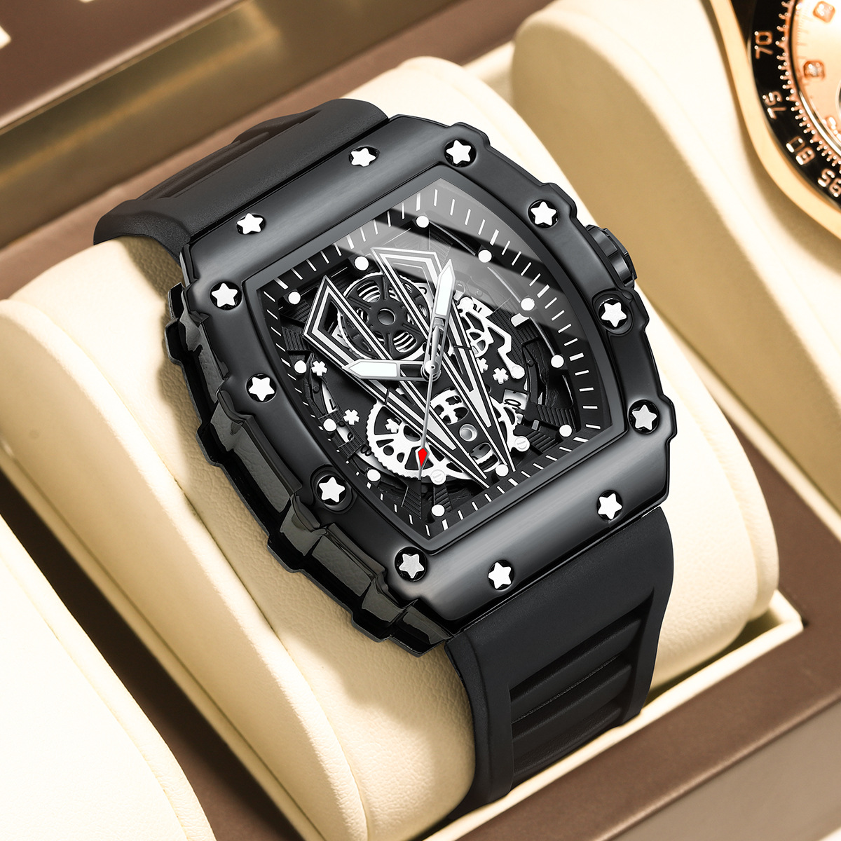 Swiss brand's new men's watch Richard style trendy hollow quartz watch live broadcast foreign trade hot item one piece dropshipping
