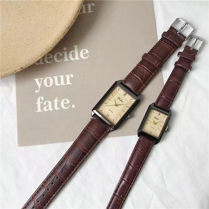 23 New Fashionable Women's Rectangular Student Watch, Women's Style, Men's Simple Temperament, Ins Style, Niche Quartz Watch