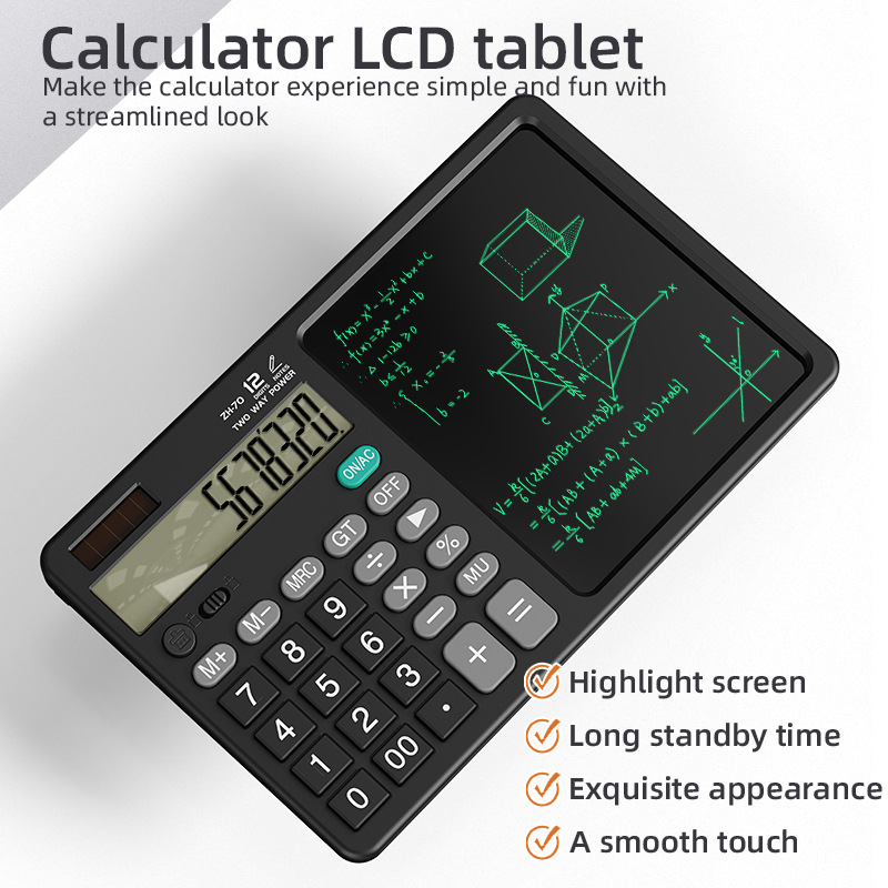 Calculator, handwriting board, accounting, solar energy, multifunctional, silent, student business, LCD desktop, office specific