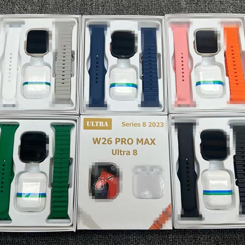 W26PRO MAX Ultra S8 Smart Watch 2-in-1 Sports Watch Bluetooth Earphones W26PRO MAX
