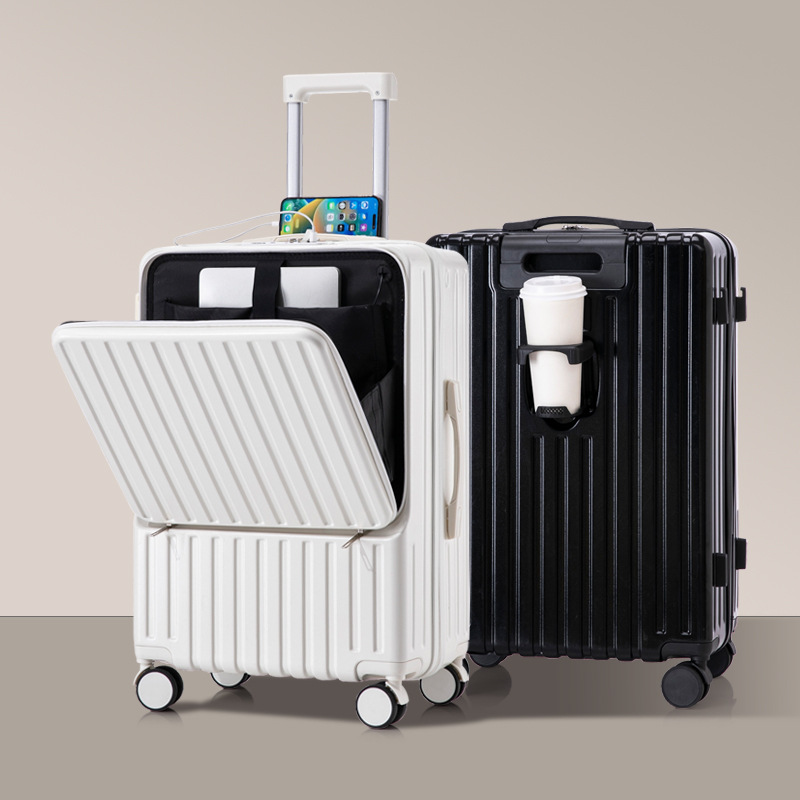Luggage for women, portable with front opening pull rod password box, 20 inch boarding travel box for men, multifunctional, sturdy and durable