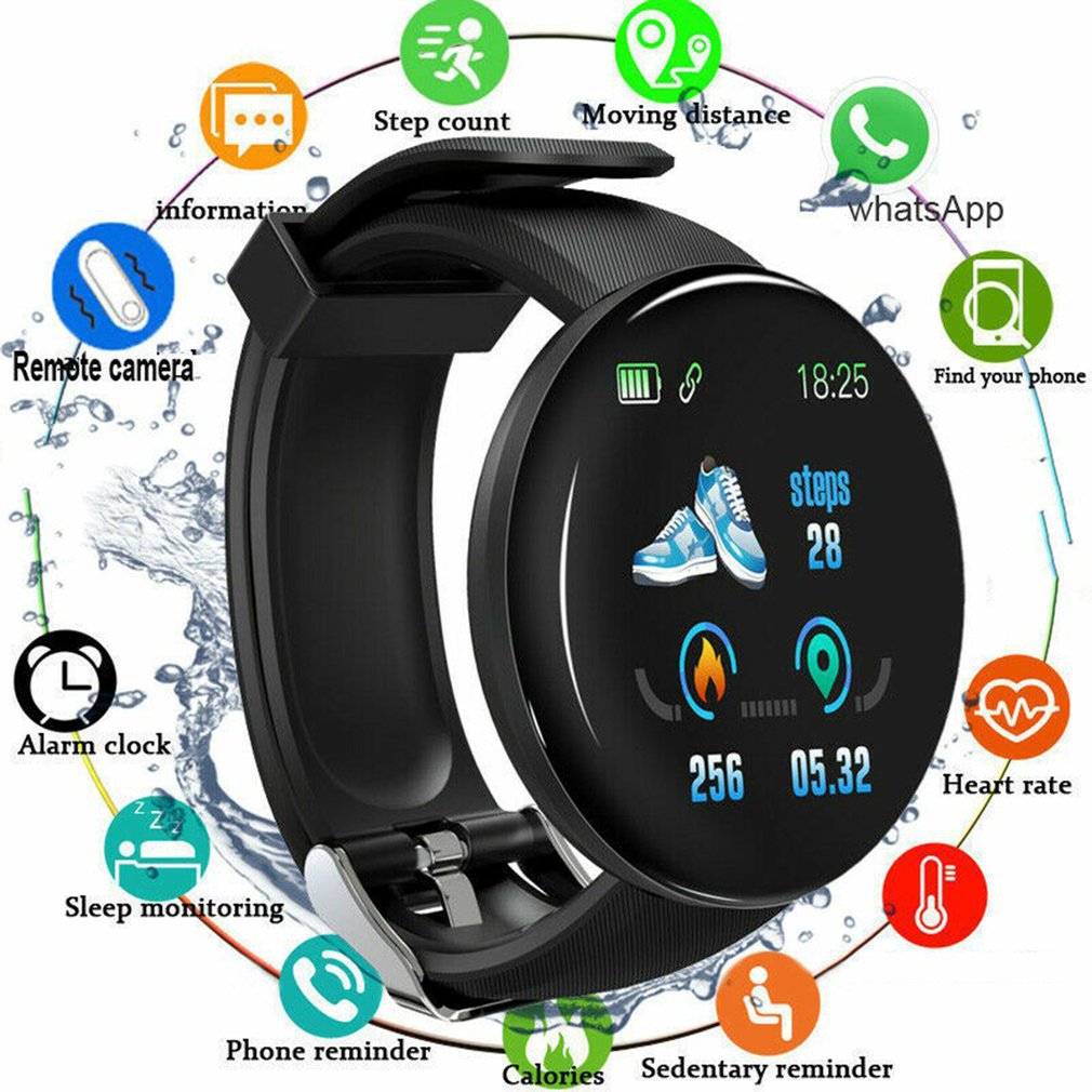 D18S round screen smart wristband D18S macaron color screen step counting sleep monitoring heart rate exercise one piece dropshipping