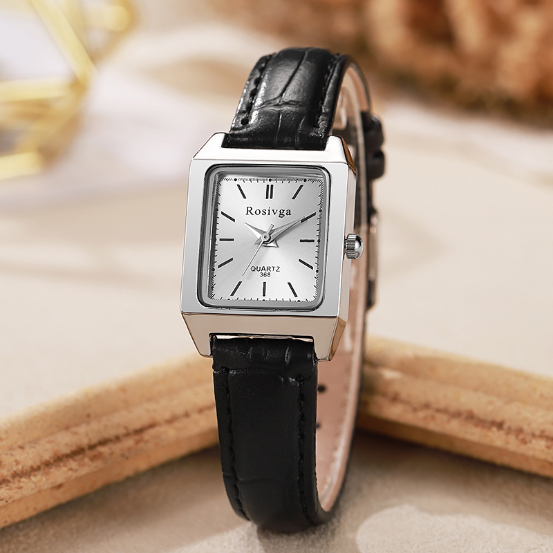 New cross-border popular square women's watch, women's watch, fashionable belt, niche student, high-end feel, foreign trade quartz watch
