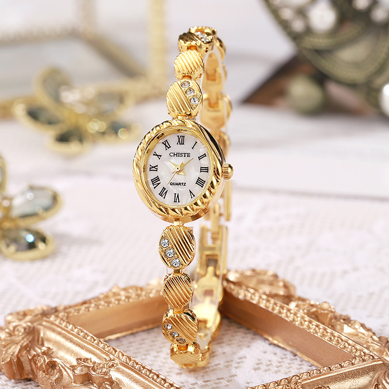 New Beimu Bracelet Watch Gold Women's Watch Women's Style Fashion Quartz Watch Temperament Middle Ancient Style Light Luxury Women's Watch