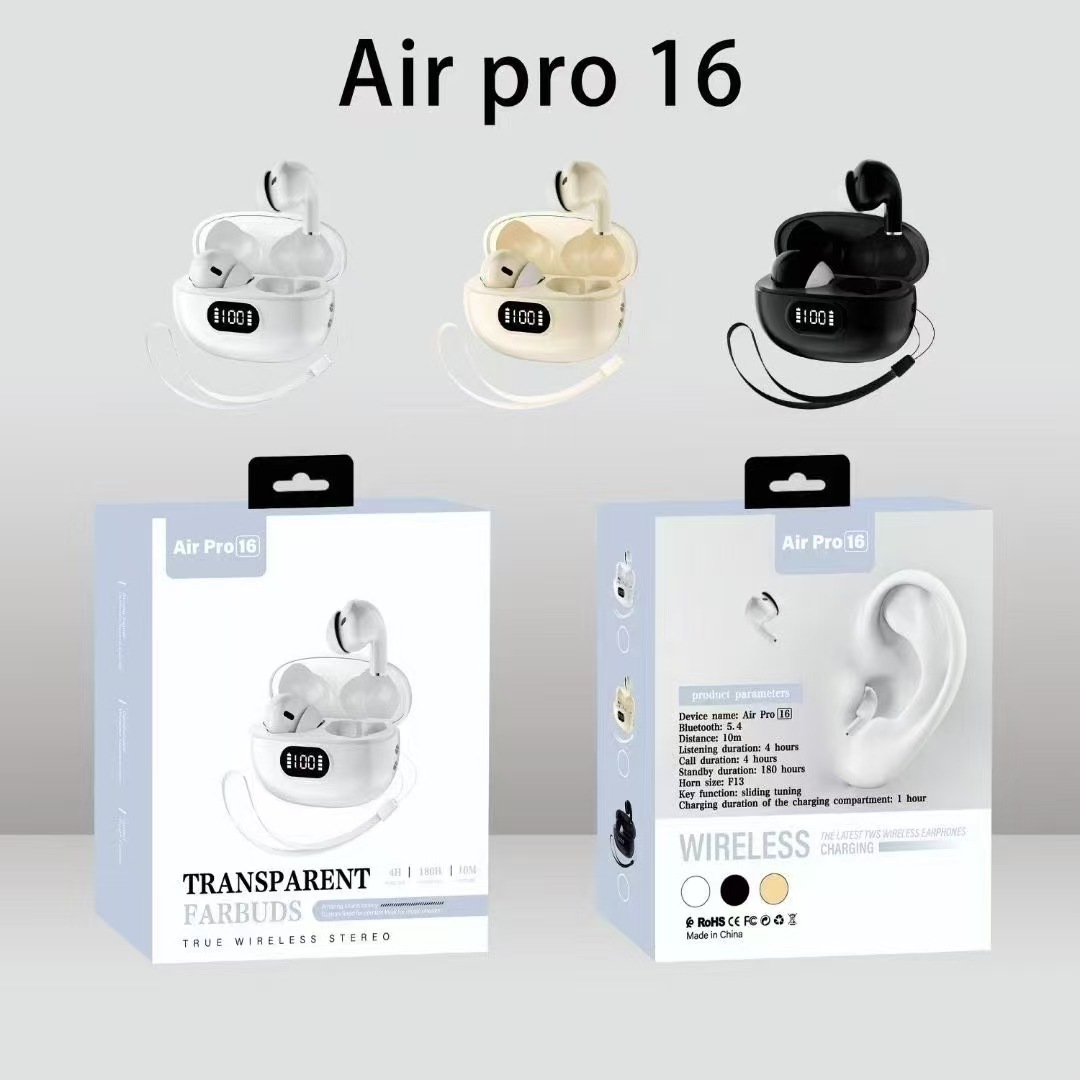 Air pro16 wireless in ear Bluetooth earphones with long battery life TWS sports Bluetooth earphones factory direct sales gift