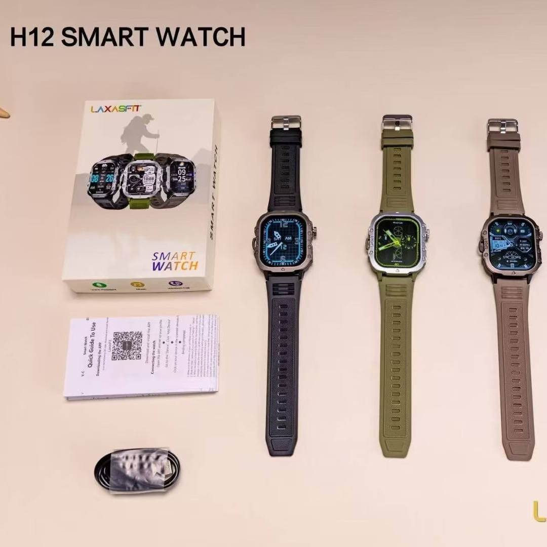 H12 Sports Style Bluetooth Call Smart Watch Blood Pressure Blood Oxygen Heart Rate Sleep Health Monitoring Information Reminder
