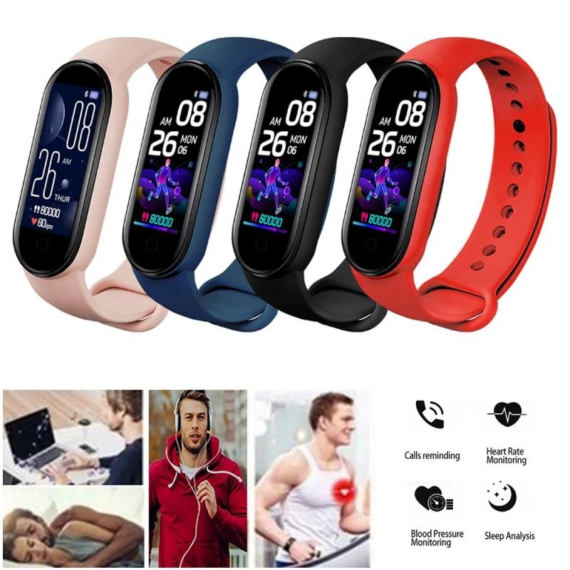 M8 smart wristband, heart rate, blood pressure monitor, step music, weather information, sleep monitoring, M7 M6 sports smart wristband