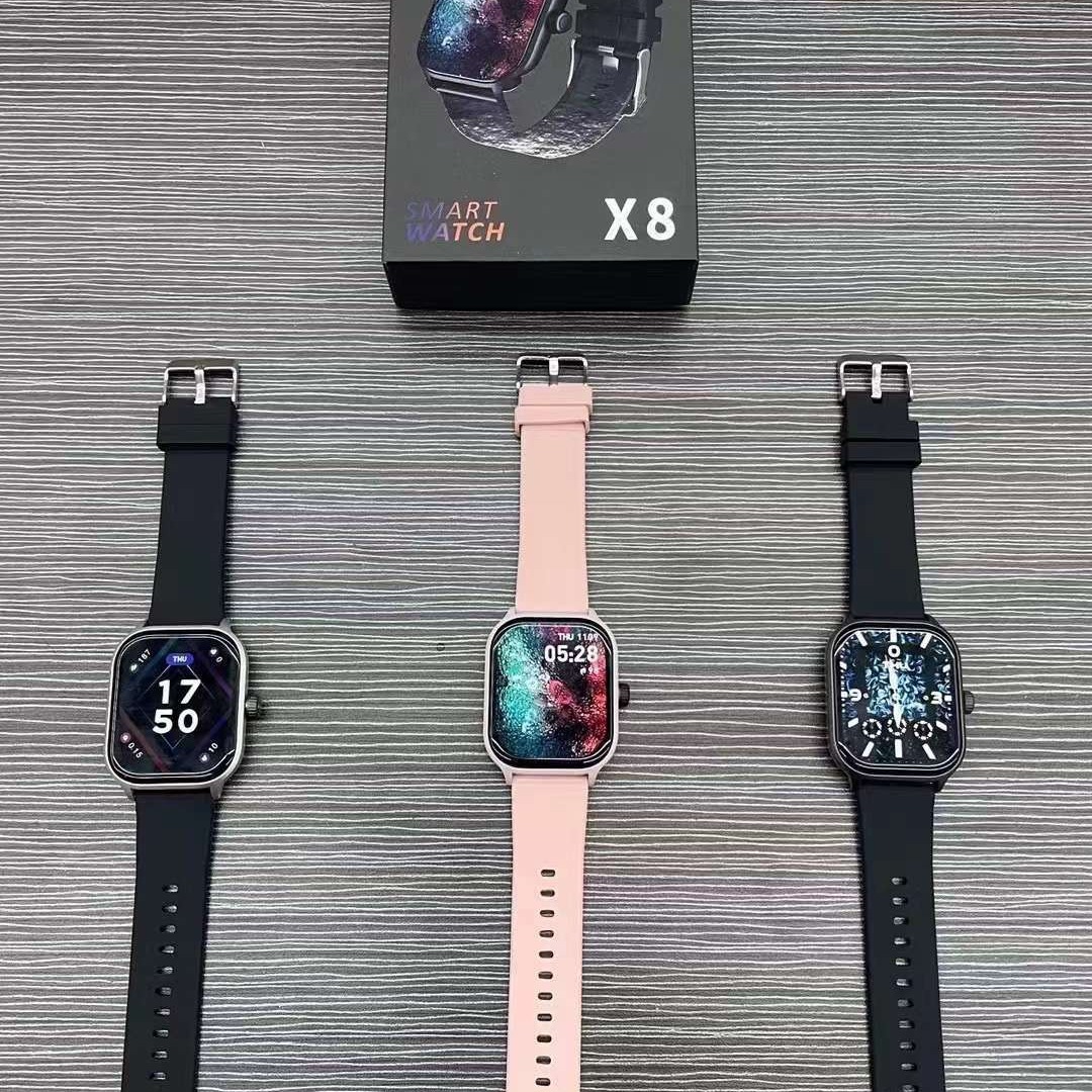 Amazon's popular X8 smart waterproof fashion watch 2.01 large screen Dafit heart rate blood pressure and oxygen monitoring