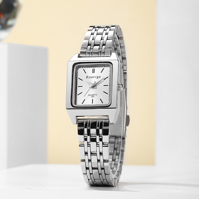 Cross border steel strip new women's watch, women's fashionable small square watch, personalized fashion, simple and high-end women's watch