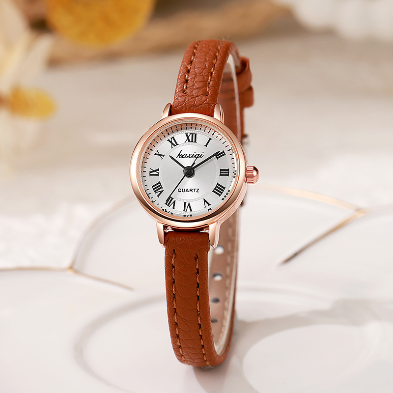 Popular minimalist women's watch, female Instagram style, student niche, retro art, versatile Roman numeral belt, women's watch