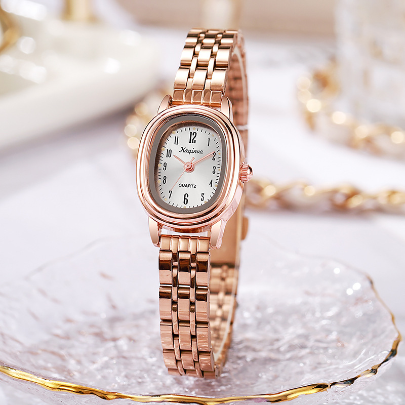 Cross border popular women's watches, niche, high-value, artistic, versatile, simple and elegant women's watches, oval disc student watches