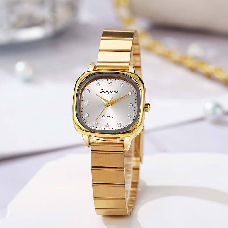 Light luxury oval square plate women's watch, niche bamboo knot steel strip, student versatile high-end quartz watch