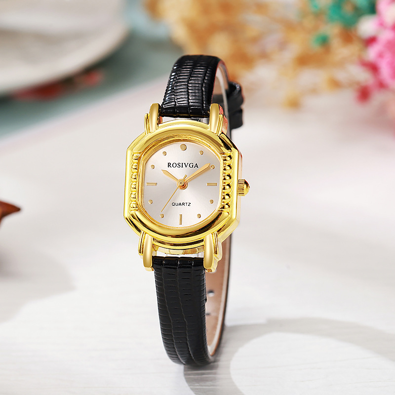 Cross border new retro women's watches, women's watches, fashionable temperament, wine barrel shaped niche, Guangzhou watches, belts, quartz watches