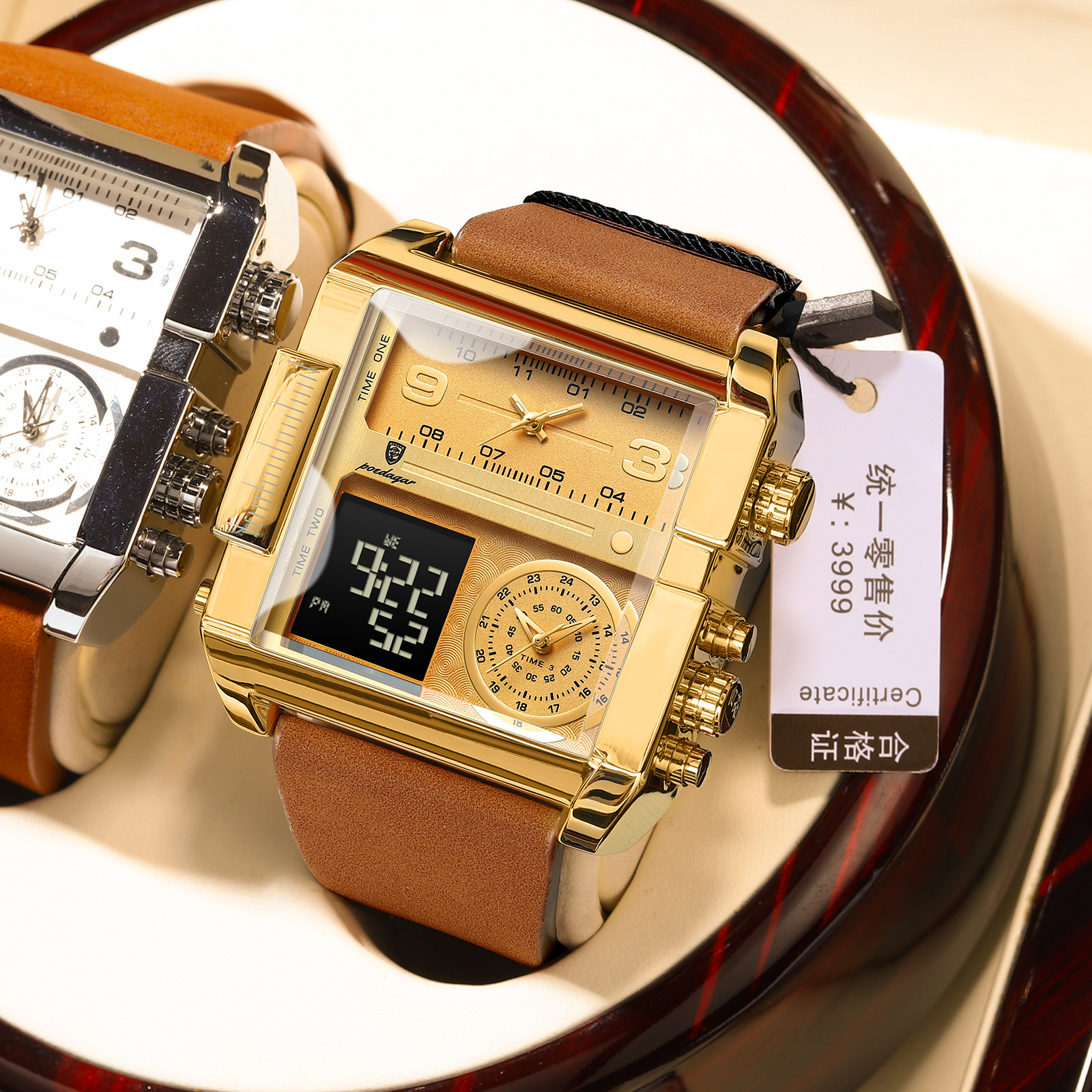Swiss brand's new electronic watch with dual displays, fashionable waterproof quartz watch, live broadcast, foreign trade hot item, one piece dropshipping