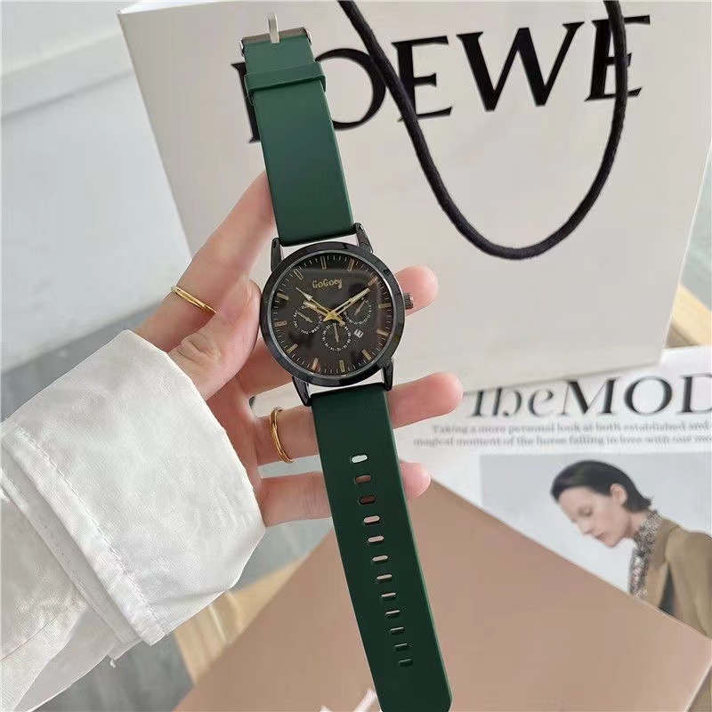 New fashion tape large dial calendar watch for men and women, Ins style minimalist temperament, high-end quartz watch