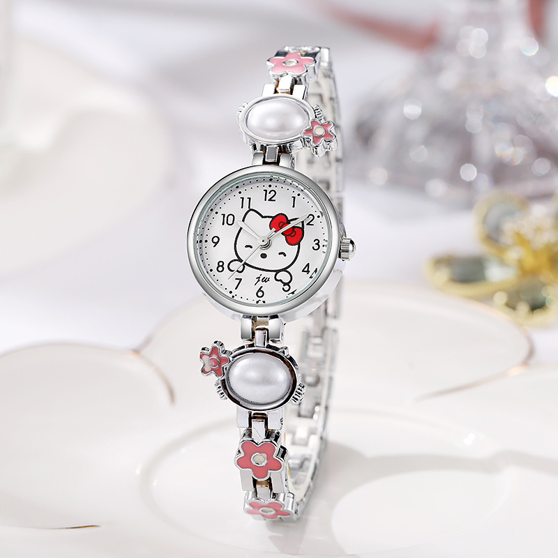New Fashion Children's Watch Female Student Party Cartoon KT Cat Cute Children Watch Time Exam Small Popular Product