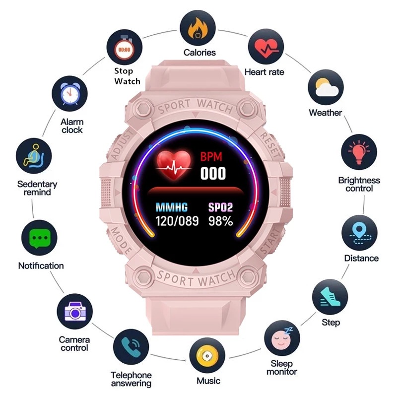 FD68 Smart Bracelet Color Screen Heart Rate Exercise Monitor Step Heart Rate Blood Oxygen Health Monitoring Smart Bracelet One Piece Delivery