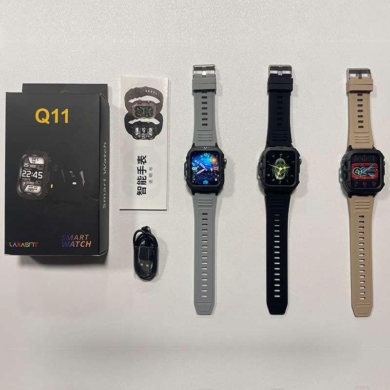 Q11 smartwatch 1.73-inch Bluetooth call, exercise mode, sleep monitoring, step counting, alarm clock, heart rate, blood pressure, health monitoring