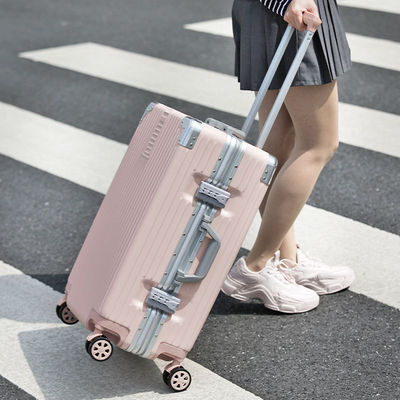 New luggage with aluminum frame, 20 inch retro style suitcase, universal wheel travel case, 24 female and male student password login case