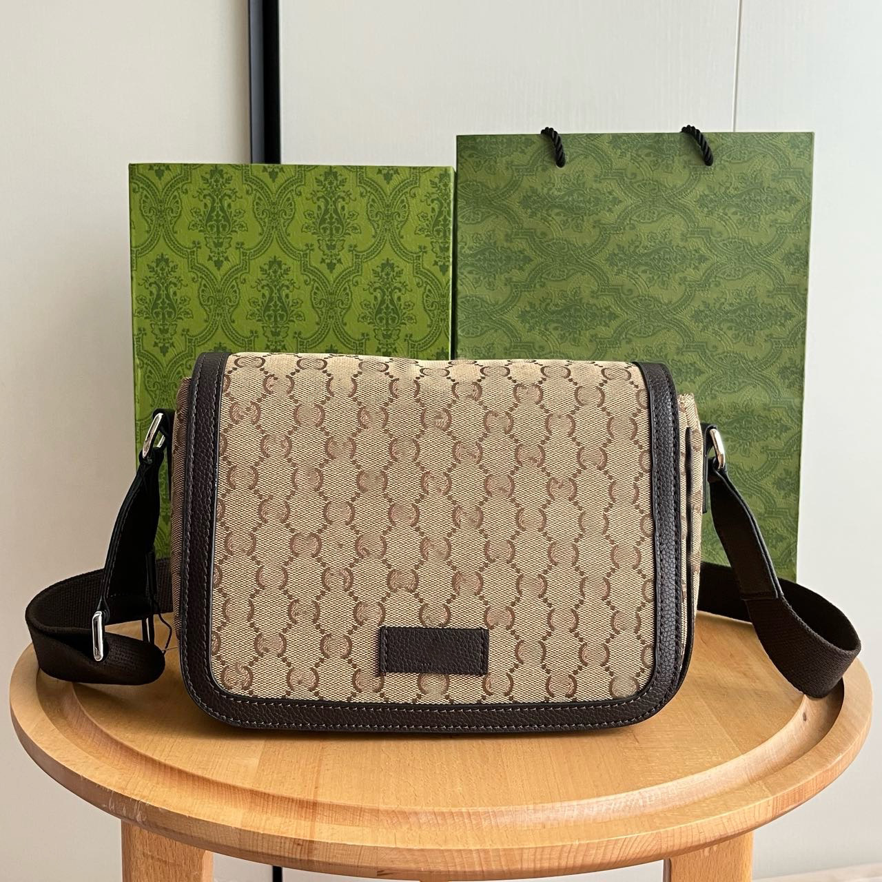G Home Classic Double G Old Flower Logo Canvas Versatile Crossbody 2025 Spring/Summer New Canvas Single Shoulder Unisex Bag