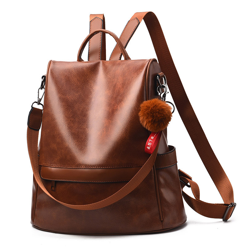 Women's Bag 2025 Korean Edition New Fashionable Soft Leather Large Capacity Backpack Street Leisure Backpack One Piece dropshipping
