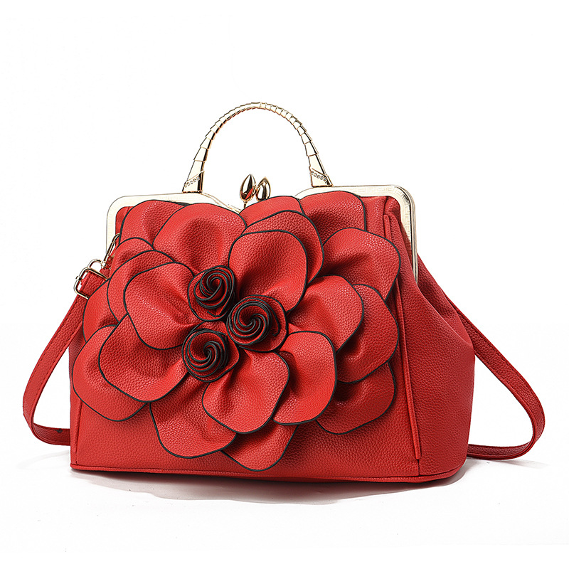 2025 Fashion Flower Women's Bag Bridal Wedding Atmosphere Handbag Large Capacity Single Shoulder Crossbody Bag