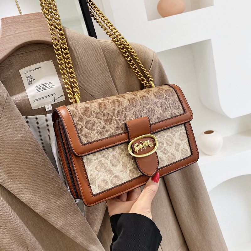 High end handbag for women 2025 new trendy retro chain bag ins versatile shoulder crossbody bag small square bag