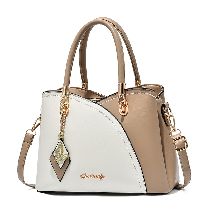 Bag Women 2025 New Fashionable Handbag Large Capacity Checkered Color Contrasting Middle aged Women's Bag Single Shoulder Crossbody Bag Hair Collection
