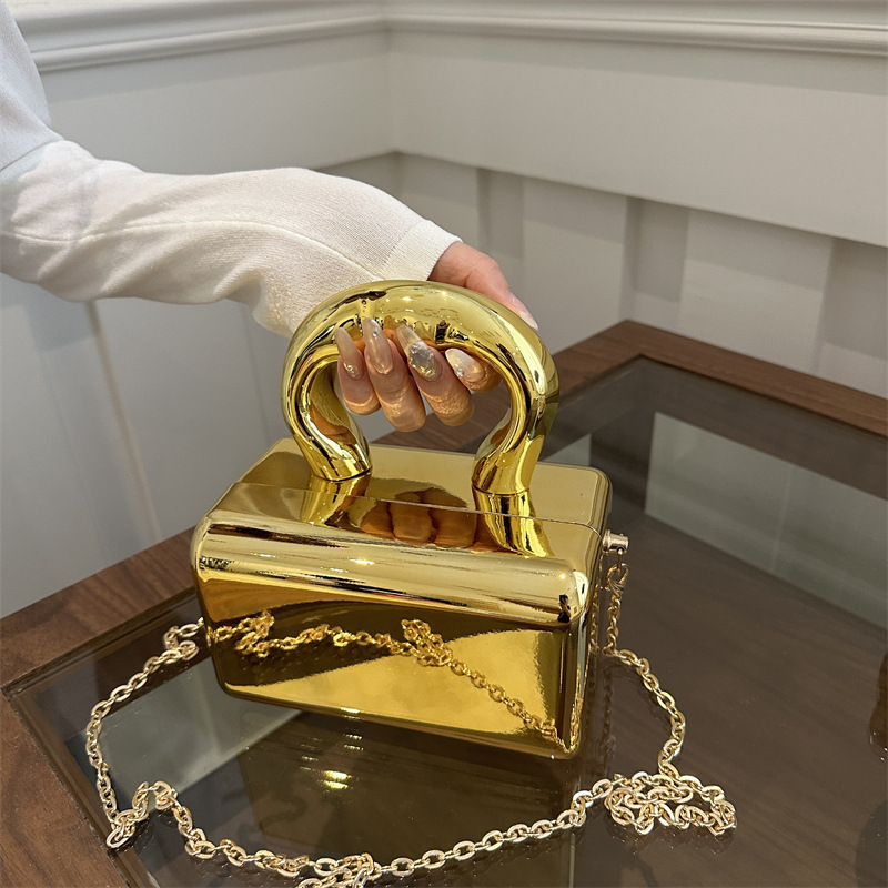 Acrylic Box Bag 2025 New European and American Mirror Handbag Instagram Internet Celebrity Women's Chain Cross Shoulder Banquet Bag