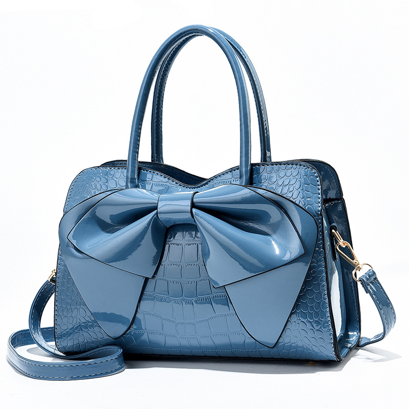 【 Cross border recommendation 】 Women's bag 2025 new shiny leather handbag, large capacity, atmospheric and fashionable, middle-aged single shoulder crossbody