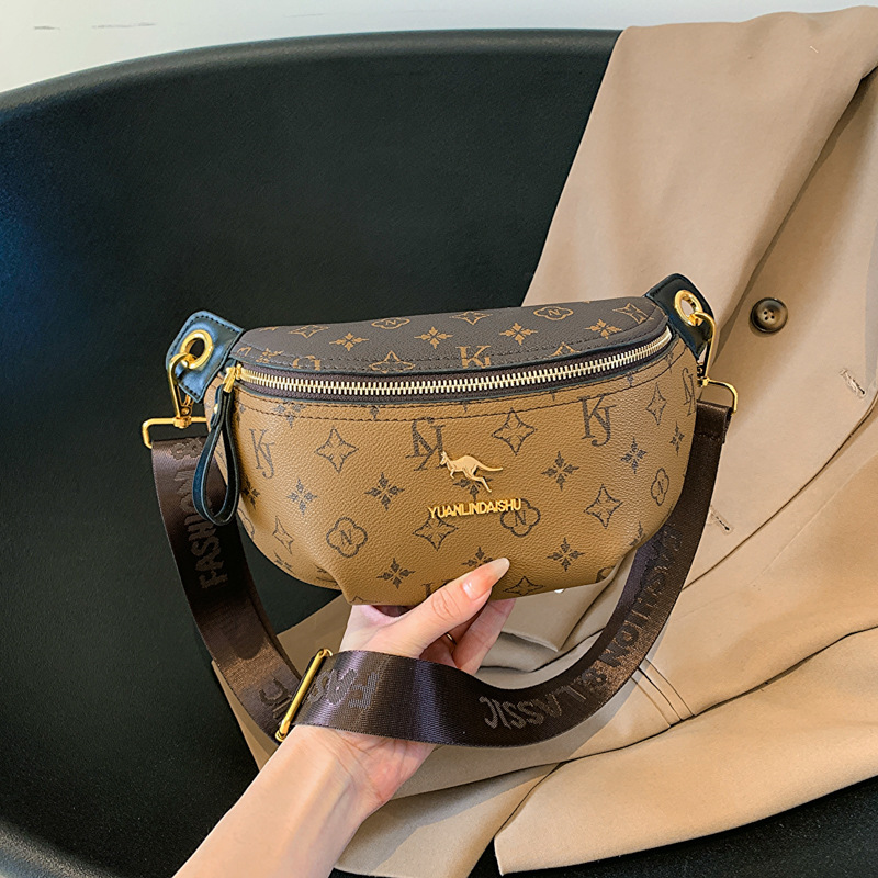 Laohua 2025 waist bag new trendy and fashionable printed crossbody bag retro printed women's chest bag versatile and stylish women's bag
