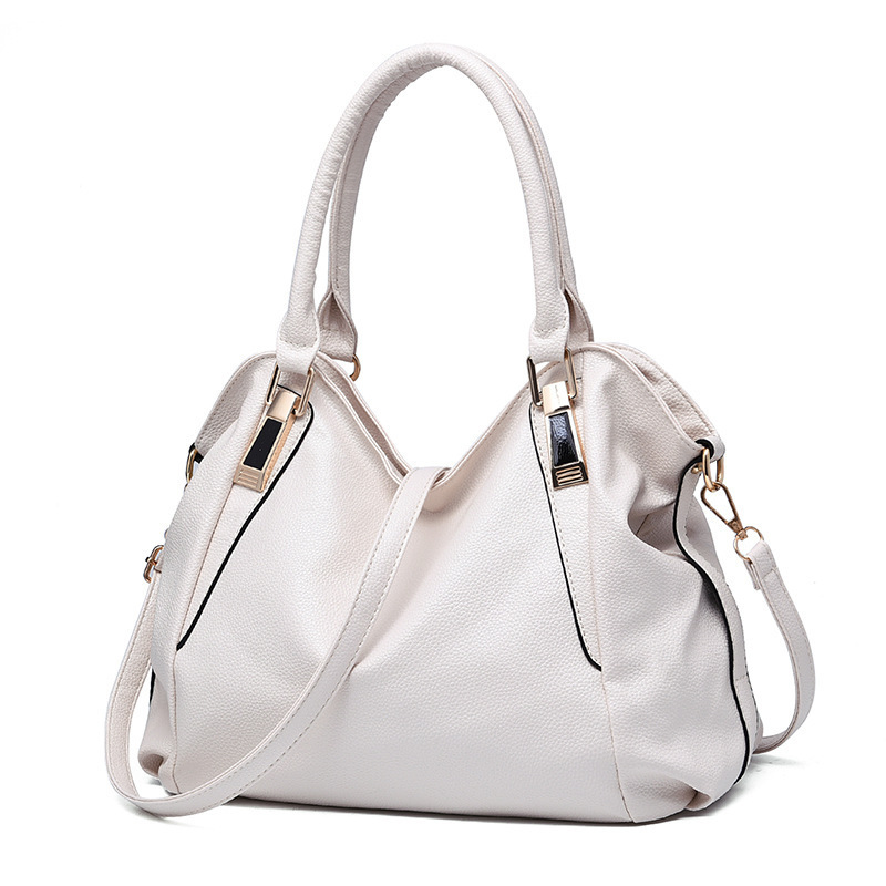 Manufacturer's 2025 fashionable soft leather handbag, large capacity women's bag, middle-aged women's shoulder crossbody bag