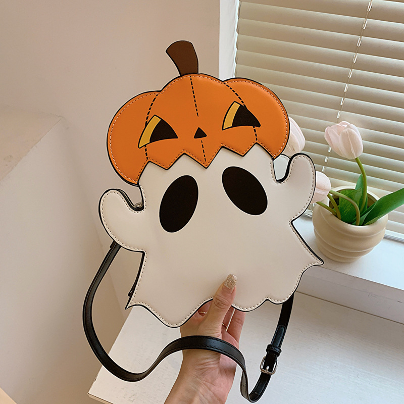 Halloween small bag, Xiaohongshu style 2025 new European and American fashion personality funny pumpkin one shoulder small round bag