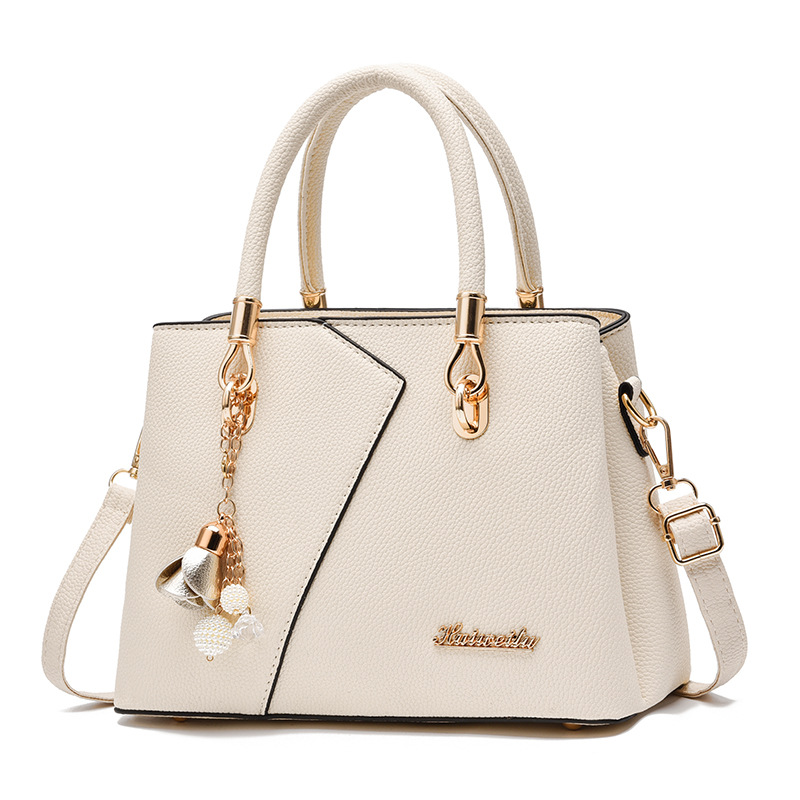 2025 Autumn/Winter New Fashionable Middle aged Handbag with Large Capacity Litchi Pattern Single Shoulder Crossbody Bag