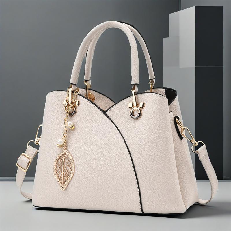 Middle aged women's bag 2025 new fashionable women's lychee pattern handbag simple mother bag shoulder crossbody bag hair replacement