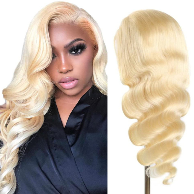 Cross border real hair wig 613 European and American wig women's big wave front lace headband 13X4human hair wigs
