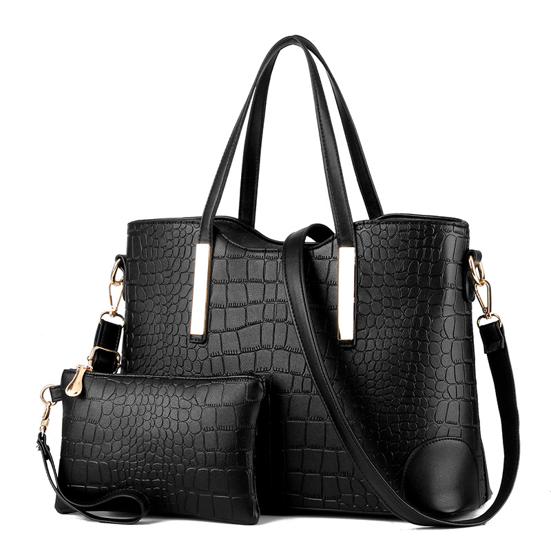 Wholesale of a two-piece set of mother and child bags for 2025 new stone pattern European and American fashion trend women's shoulder bag, one piece for dropshipping