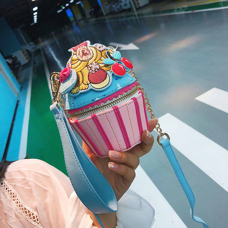 Bag Women's Bag 2025 Fashion Individuality Creativity Bags Tiktok Net Red Ice Cream Cartoon Girl Chain Crossbody Bag
